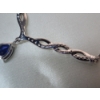Image 8 : Sterling Silver 18" Necklace and Adjustable Bracelet with Sapphire Gemstones TW: 16.2g