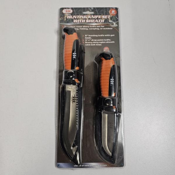 IIT 2 Piece Razor Sharp Hunting Knife Set With Nylon Sheaths