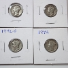 Image 5 : x15 Assorted Years United States 90% Silver Mercury Dimes - Face Value: $1.50