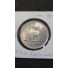 Image 1 : Uncirculated 1936 Delaware Tercentenary 90% Silver Half Dollar 