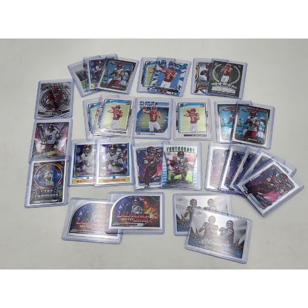 Large Lot of Assorted Jayden Daniels Football Trading Cards - In Protective Holders