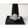 Image 2 : 14K Gold Ring with Jade Stone Size 10 TW: 5.4g