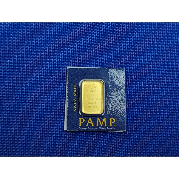 PAMP Suisse 1 Gram 999.9 Fine Gold Bar - Tested & Authenticated!