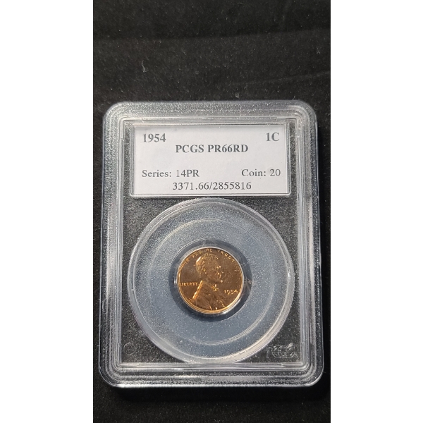PCGS 1954 PR 66 RD Lincoln Wheat Cent 