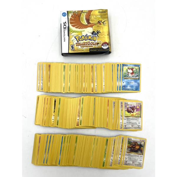EMPTY Pokemon HeartGold Game Case & Lot of Vintage Pokemon Cards - Jungle Set