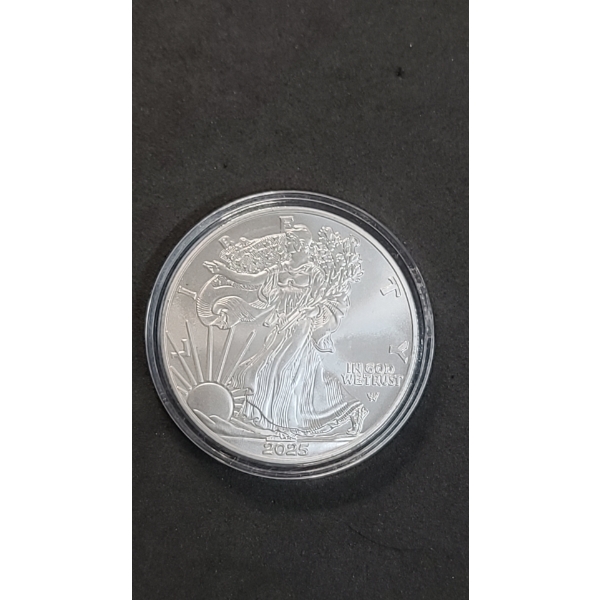 2025-W One Troy Ounce .999 Fine Silver American Eagle In Coin Capsule