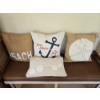 Image 1 : 4 Beach Theme Throw Pillows - (3) 15" and (1) 16x12