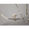 Image 4 : 10K Gold Serpentine Chain 24" Necklace & Heart with Rose Earring TW: 5.7g