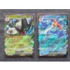 Image 2 : Three Holo Rare Pokemon Trading Cards - Meowscarda ex 015 Quaquaval ex 052 & Skeledirge ex 037