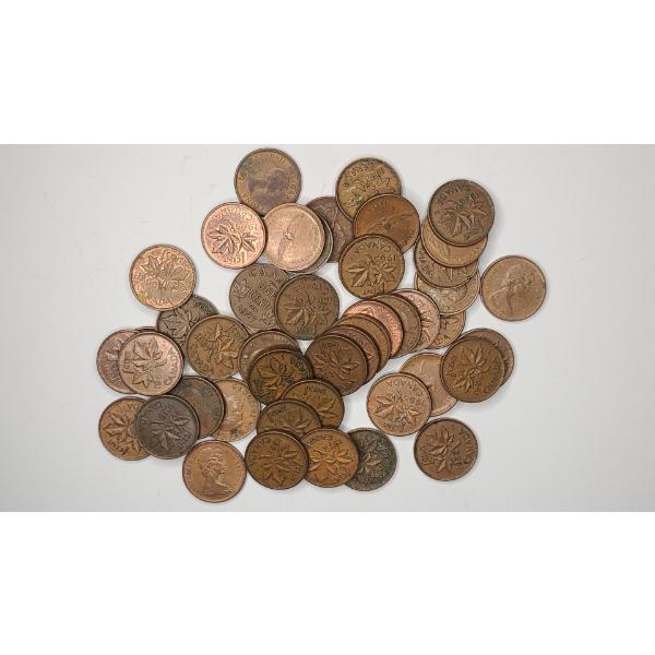 (46) Canadian 1 Cent Coins 