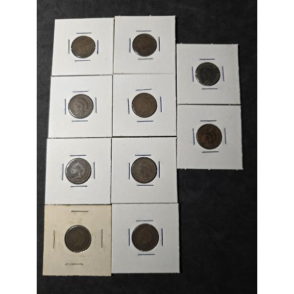 (10) Indian Head Pennies $0.10 FV