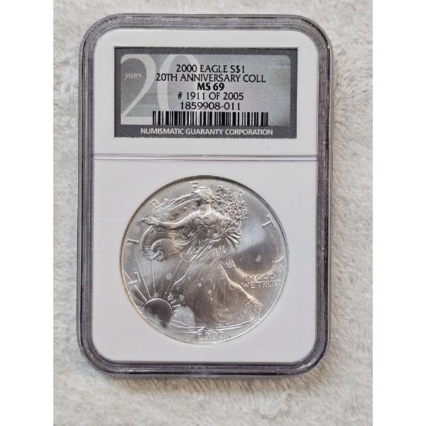 NGC MS69 Graded "2000" Silver 1oz. Eagle
