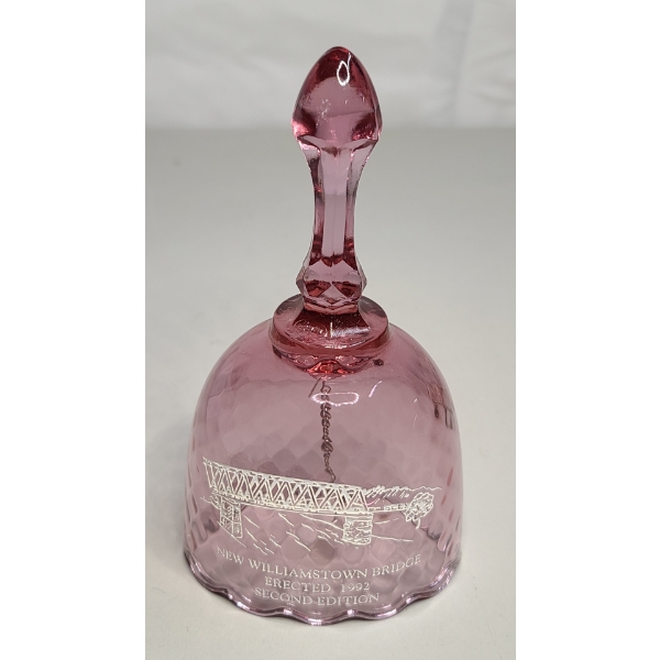 1992 Commemorative Fenton Pink Glass Bell