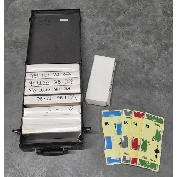 Vintage Bridge Plastic Card Holders With Cards In Hard Case 
