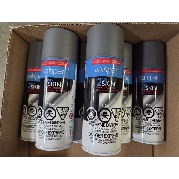 Six New Cans Of Valspar 2nd Skin Peel Off Coating In Smoke