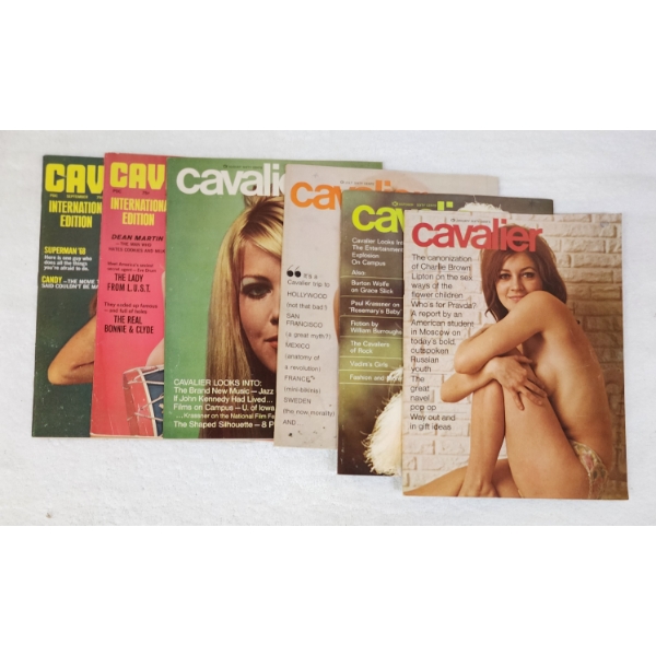 Lot of Six Assorted Cavalier & Cavalcade Adult Magazines ~
