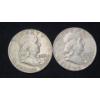 Image 1 : (2) 1953 & 1962 90% Silver Franklin Half Dollars - Face Value: $1.00