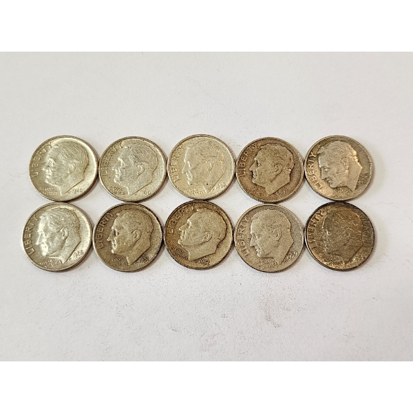 $1.00 Face Value of Assorted Years U.S. 90% Silver Roosevelt Dimes