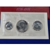 Image 2 : United States Bicentennial Silver Uncirculated Set 1776-1976 - 3 Coin Set