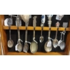 Image 4 : 1st Of Two:  24 Silver Plate Collector Spoons In Walnut Display Case - A Superb Value & Great Collec