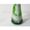 Image 4 : Vintage Mary Gregory Hand-Painted Enamel Green Glass Vase With Gold Rim