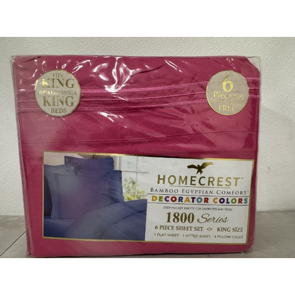 Homecrest Bamboo Egyptian Comfort 1800 Series 6 Piece King Size