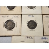 Image 6 : x18 Assorted Years/Mint Marks Wartime 35% Silver Nickels Including Display FV: $0.90