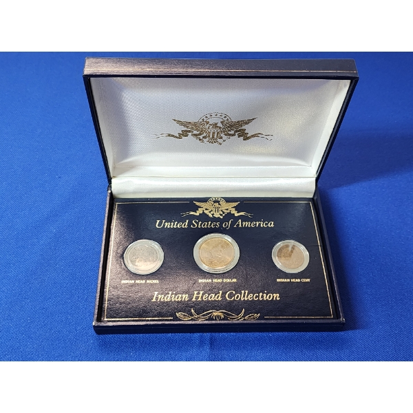U.S. Indian Head Collection - 3 Coin Collection: 1935 Nickel, 2000 Sacagawea $1, 1907 Cent