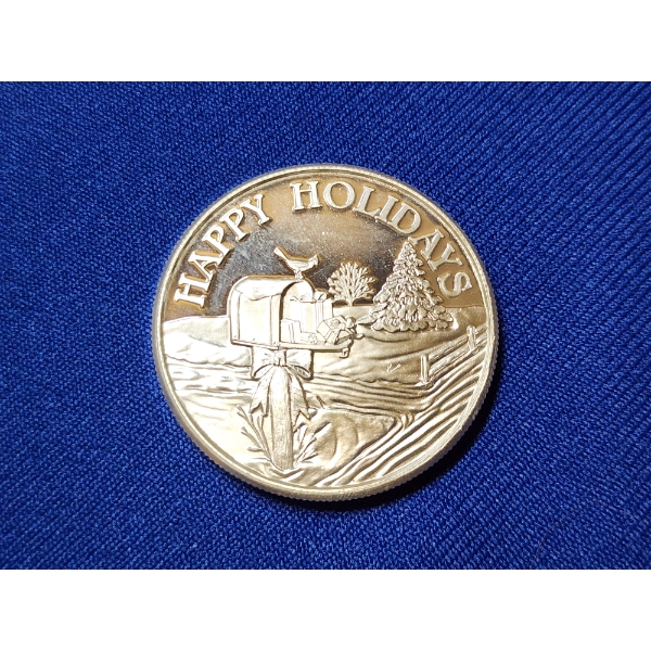 "Happy Holidays" 1996 - 1 Troy oz .999 Fine Silver Round