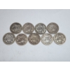 Image 4 : (9) Assorted Years 90% Silver Barber Dimes - FV: $0.90