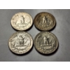 Image 3 : Four 90% Silver United States 1964 Washington Quarters ~ $1.00 in Face Value! ~ VERY NICE COINS!