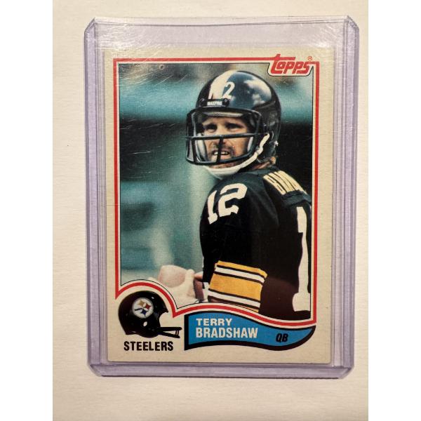 1982 Topps Terry Bradshaw Steelers Football Card - Excellent Condition