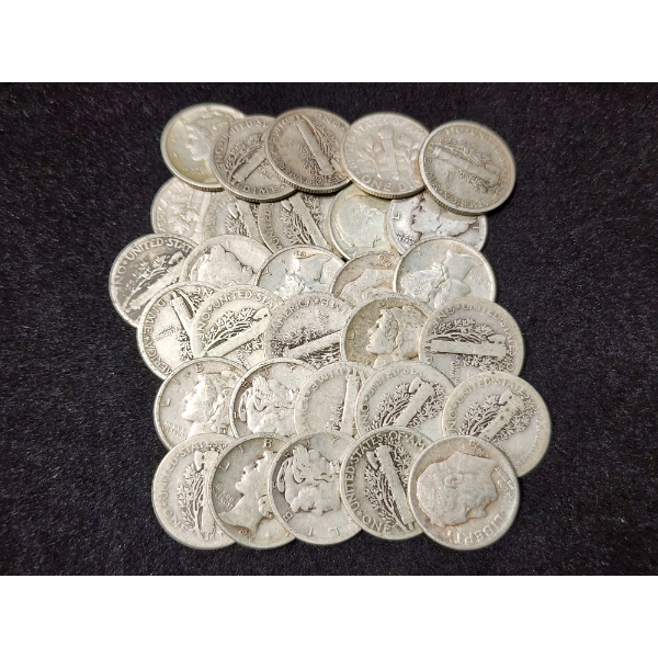 $3.00 Face Value in Assorted 90% Silver United States Dimes - See Description! 