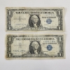 Image 1 : TWO United States Series 1957 A Blue Seal *STAR NOTES* $1 Silver Certificates - Face Value $2.00