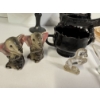 Image 4 : Misc. Glass Items - Goblet - 2 Elephants - Glass Horse - Leaf Shaped small dish