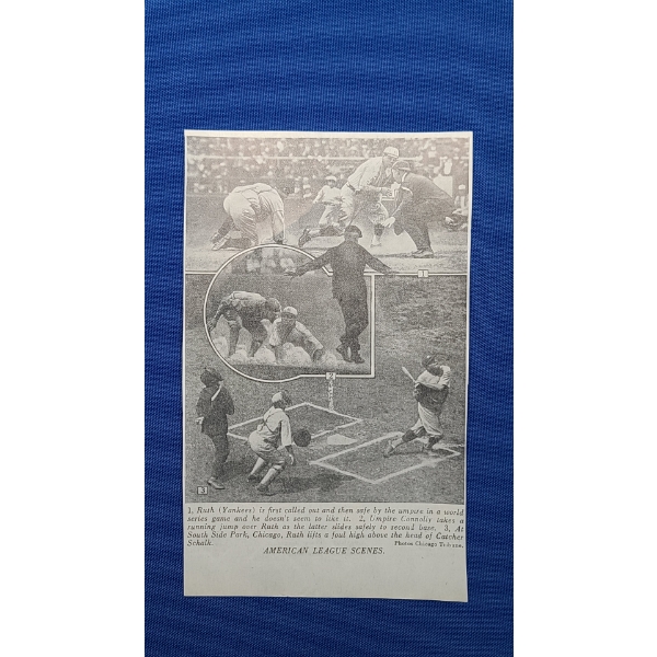 Clipped 1921 Babe Ruth Yankees Photo From The Chicago Tribune Printed In The 1922 Spalding Baseball 