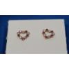 Image 3 : (2) Pairs Of 10K Gold Heart Earrings With Pink & White Stones - Weight: 1.7g
