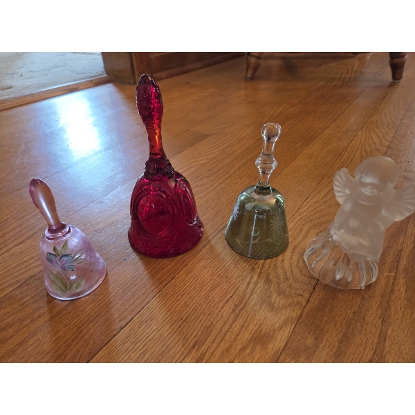 PICKUP IN CANTON - Four Collectable Glass Bells In Perfect Condition  