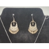 Image 3 : Sterling Silver 24in Necklace, Cross Pendant, Earrings - Total Weight: 13.9g