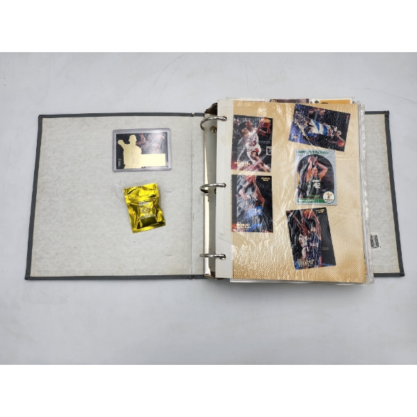 Large Binder of Assorted Trading Cards: Including Topps Exclusive Pin, Jordan Card, & Much More!