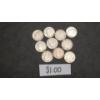 Image 1 : Assorted Years/Mint Marks 90% Silver Roosevelt Dimes - Face Value: $1.00