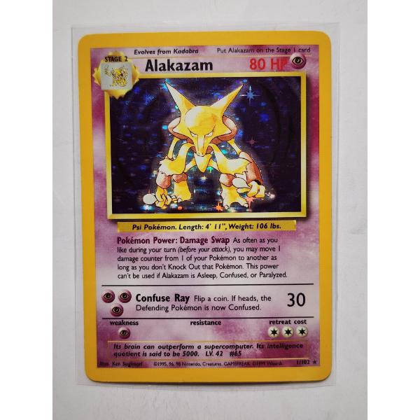Alakazam 1/102 Holo Rare Vintage Base Set Pokemon Trading Card