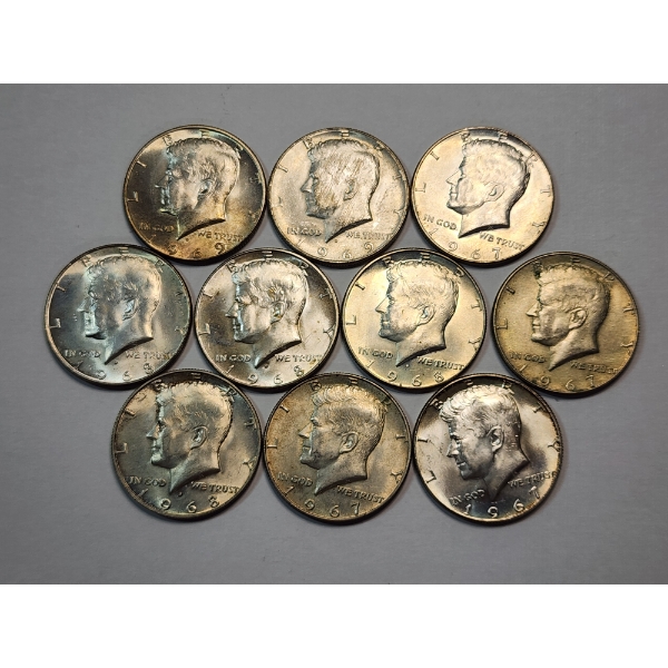 $5.00 Face Value of Assorted Years 40% Silver Kennedy Half Dollars