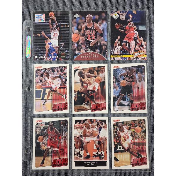 9 Assorted Michael Jordan Basketball Trading Cards Dating Back To 1993 Including SkyBox & Upper Deck