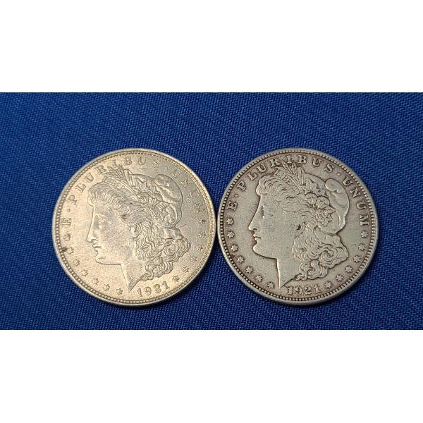 1921 & 1921-S 90% Silver Morgan Dollar