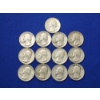 Image 1 : Lot of 13 Assorted Years 90% Silver Washington Quarters - Face Value: $3.25