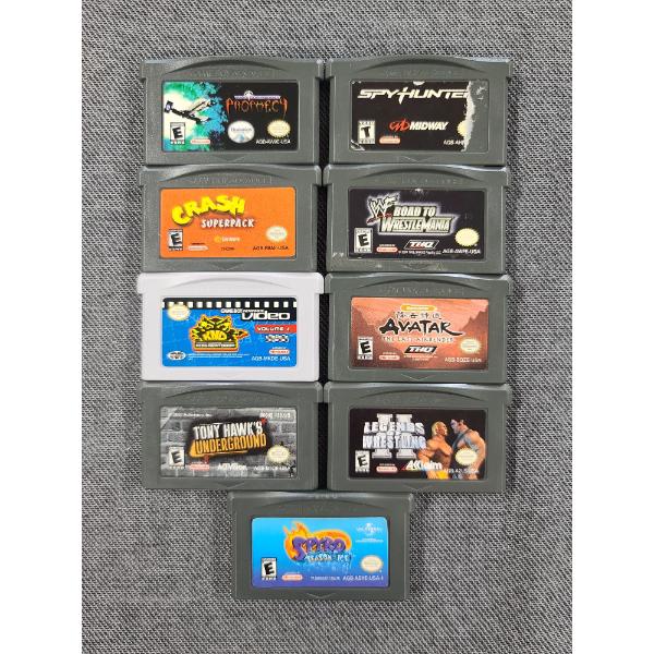 Lot of 9 Game Boy Advance Video Games Ft. Tony Hawk, WWF Wrestling, Avatar, Spyro & More!