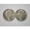 Image 1 : Two 1964 Kennedy Half Dollars - 90% Silver U.S. Coins - FV: $1.00