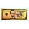 Image 1 : $5 US Currency Gold Foil Note - 24k (.999) Gold Foil 1 of 7 in The Modern Note Series Offered