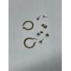 Image 3 : 14K Earrings - Gold Braided Hoop Earrings & Studs - One Stud missing diamond - 3.9 Grams